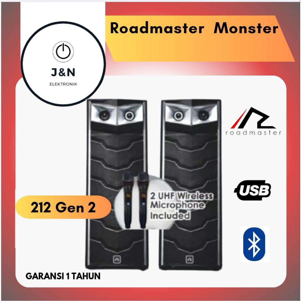 Speaker active Roadmaster 212  Gen 2 silver Free 2 mic