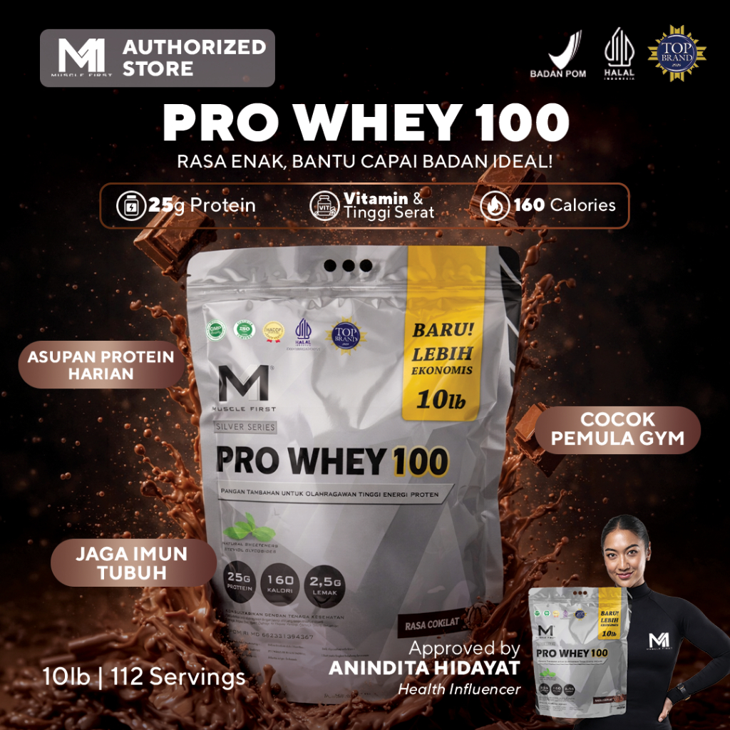MUSCLE FIRST Pro Whey 100 10lbs/4535gr - Whey Protein Suplemen Fitness