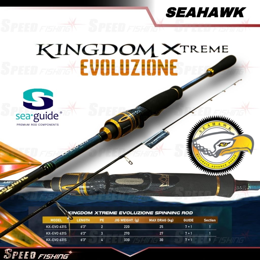 Joran Pancing Seahawk Kingdom Xtreme Evoluzione Solid Carbon Jigging