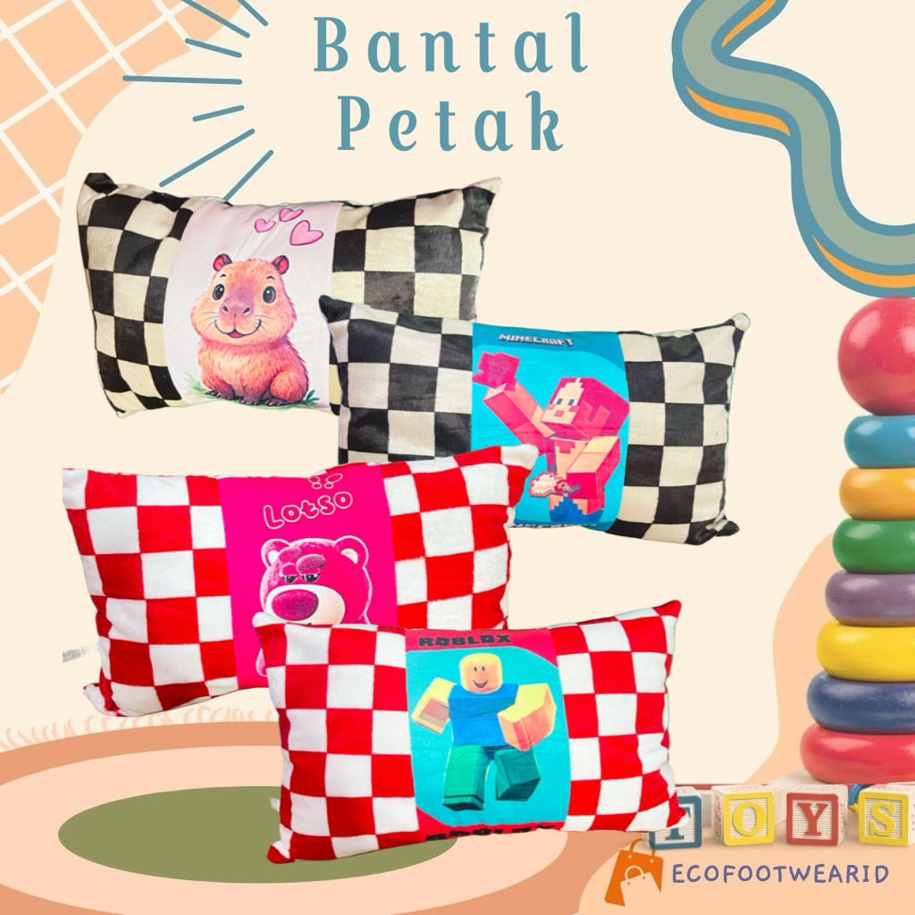 Boneka Bantal Petak Catur Karakter Lotso Minecraft Marmut Roblox Bantal Soffa Duduk Ecofootwearid