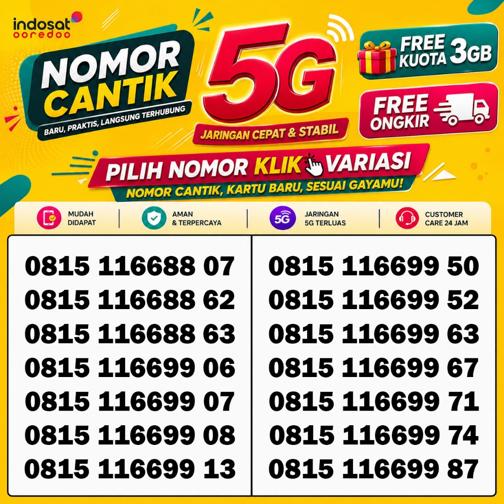 Nomor cantik Indosat ooredoo Support 5G