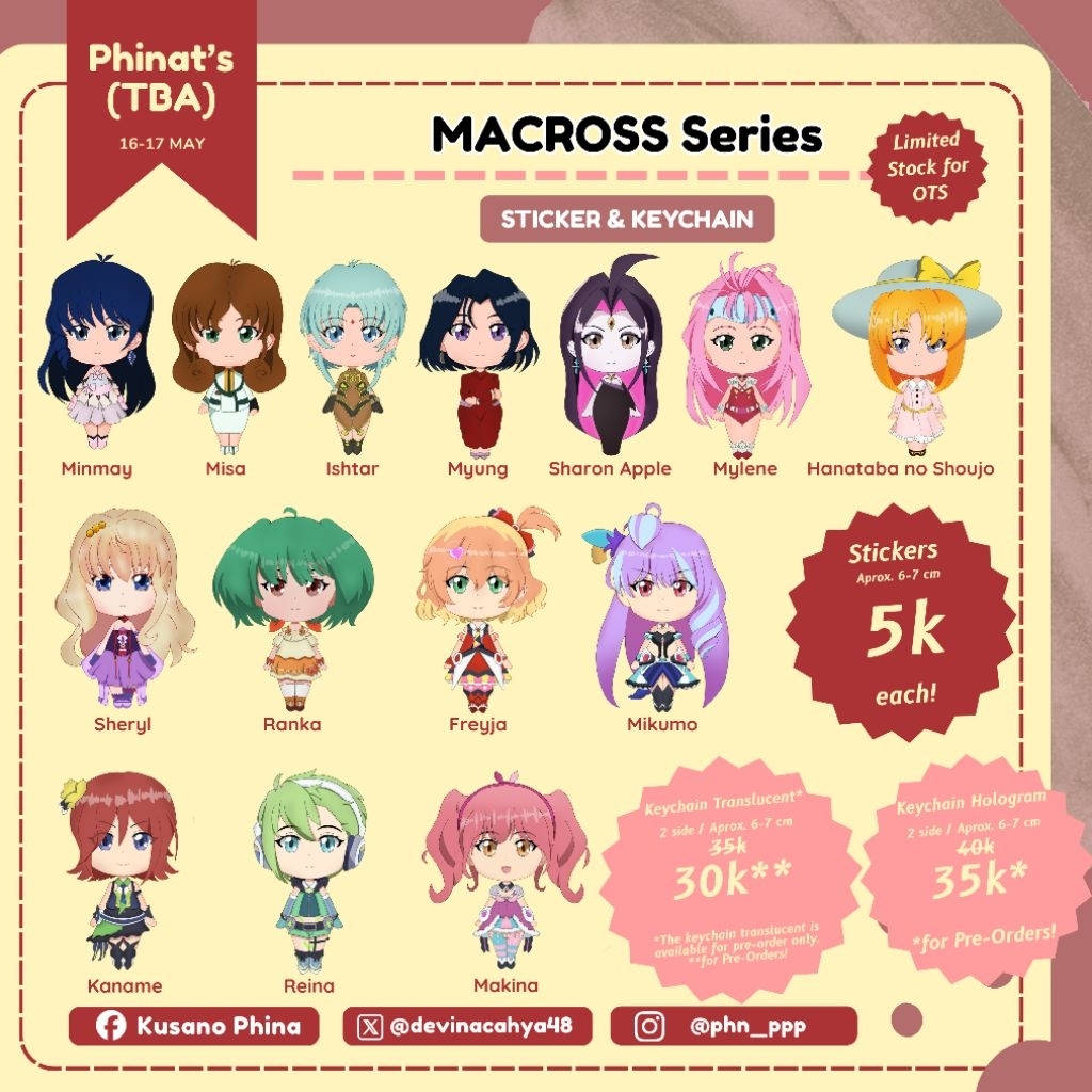 FANMERCH Acrylic Hologram Macross Eureka Seven Lynn Minmay Hayase Misa Ishtar Sharon Apple Myung Fan