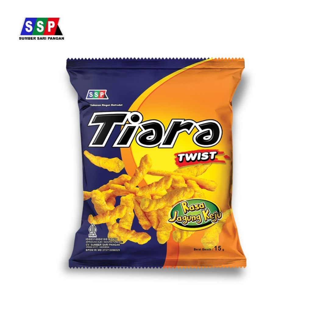 SSP Tiara Twist Makanan Ringan Ekstrudat Rasa Jagung Bakar (10 pcs)