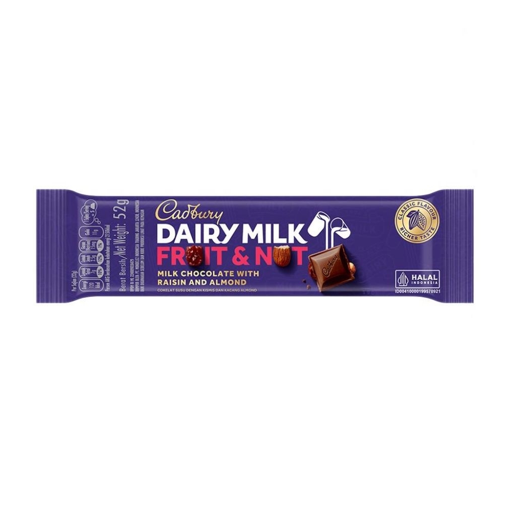 Coklat Batang Cadbury 62gr - Lembut, Klasik, dan Halal