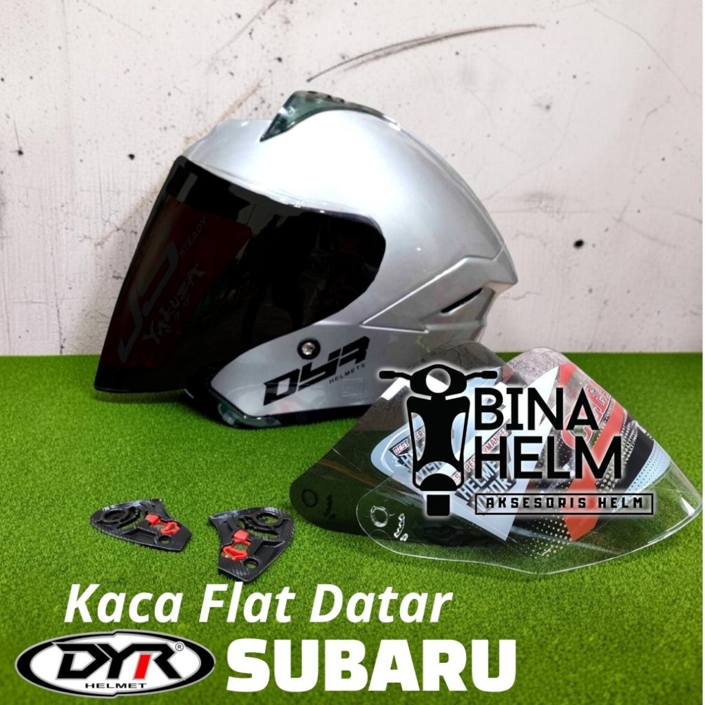 Kaca Helm DYR SUBARU Flat Visor Datar DYR SUBARU Bening Hitam