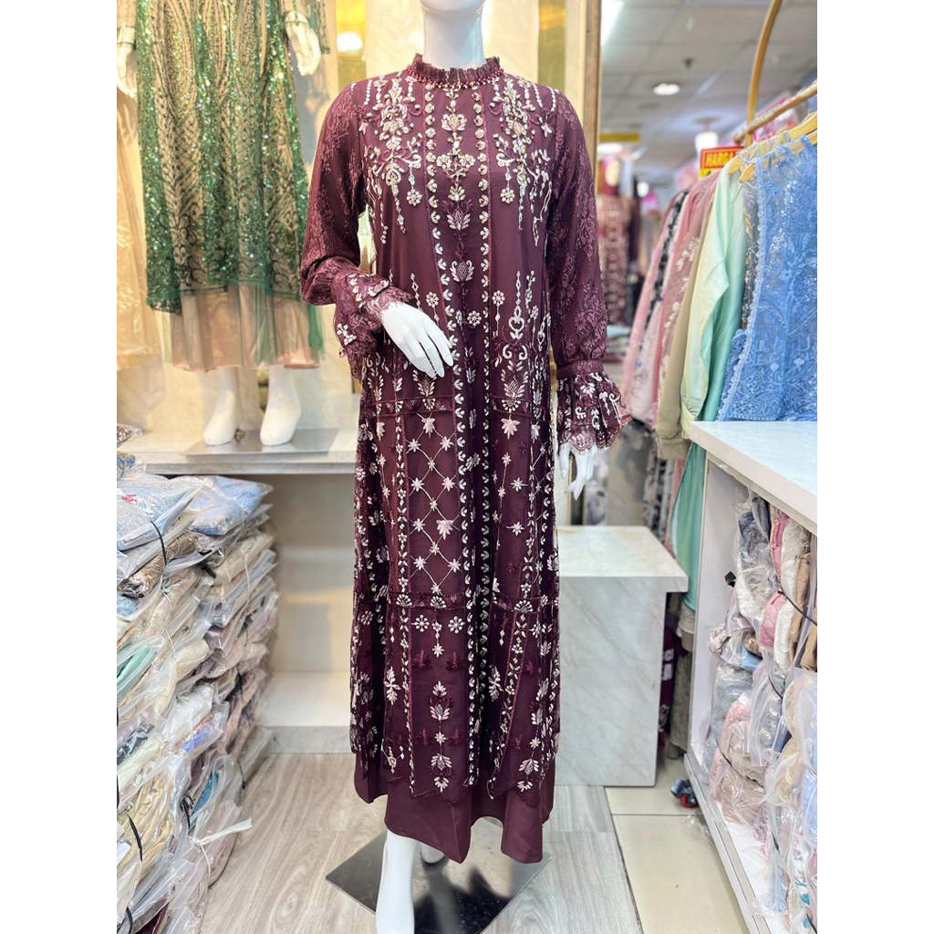 Liora Dress//Dress cantilly mix payet//Gamis wanita kondangan//m l xl xxl