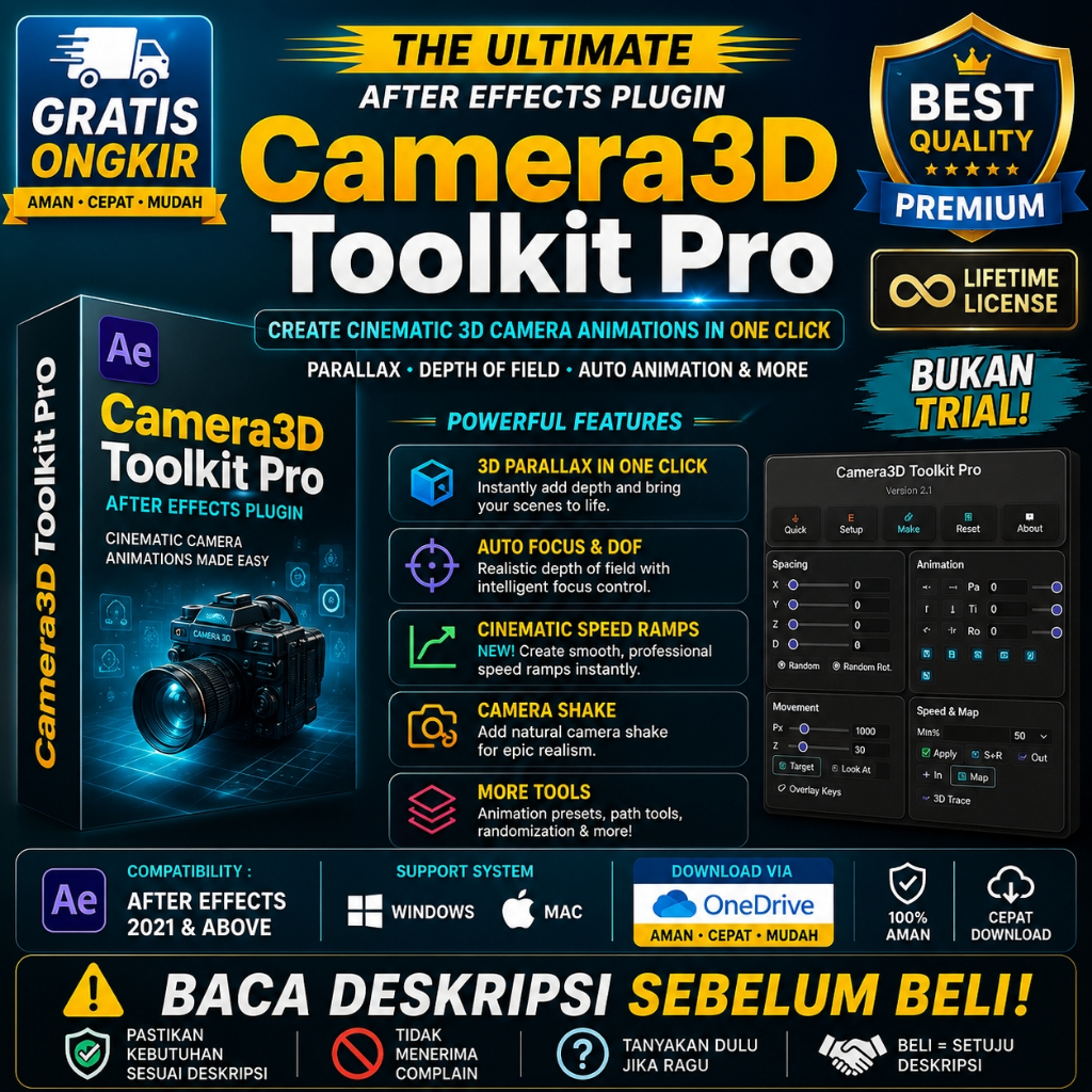 After Effects Plugin - Camera3D Toolkit Pro v3.5 - WIN MAC - 280426
