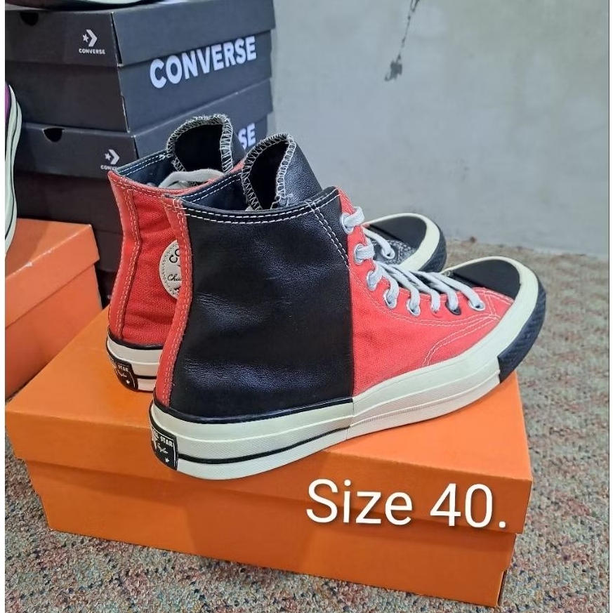 Converse 70s Hi Rivals Black Red Original
