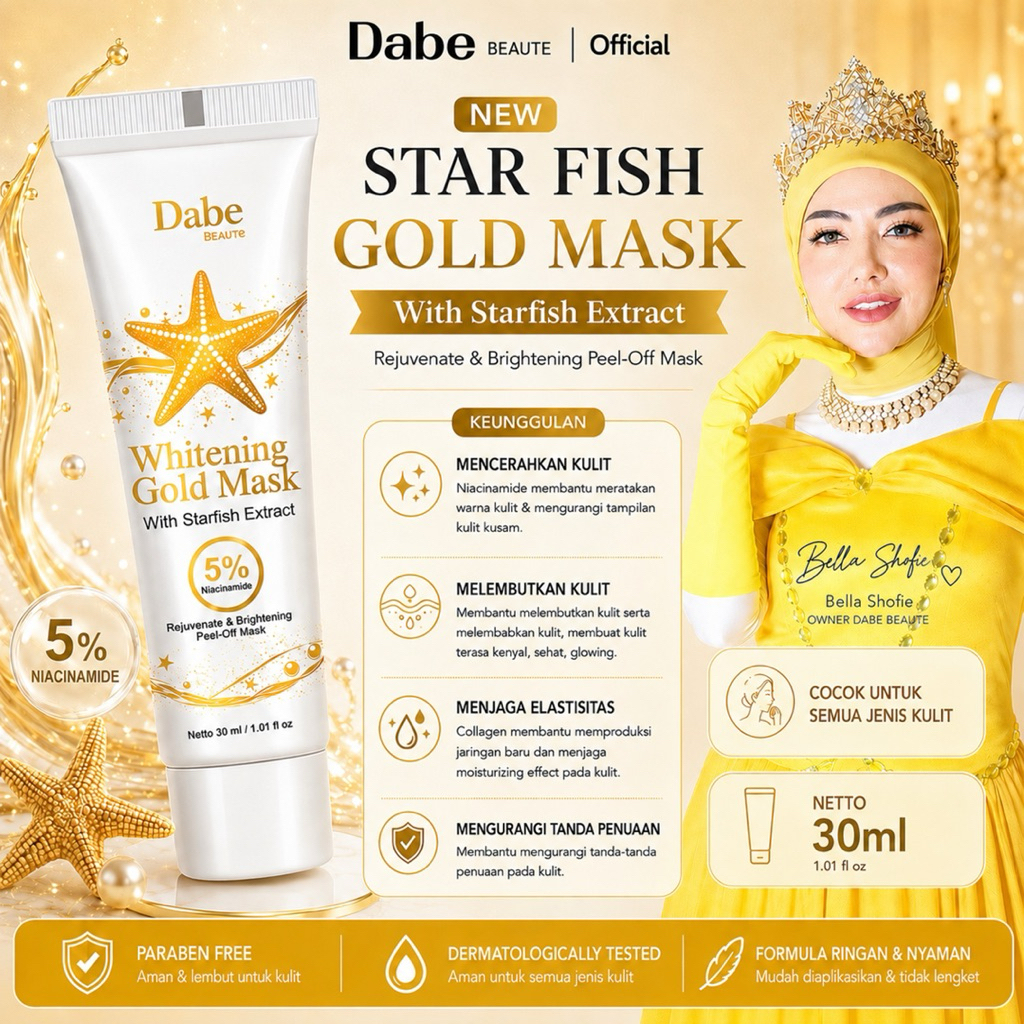 Dabe Beaute StarFish Gold Mask // Masker Dabebeaute