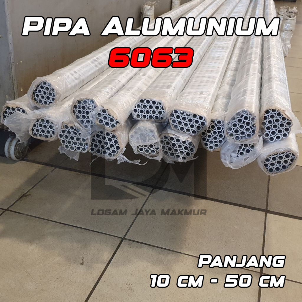 Pipa Alumunium / Aluminium 6063 OD 12 mm x ID 8 mm Tebal 2 mm Harga panjang per 10 cm • 15 cm • 20 c