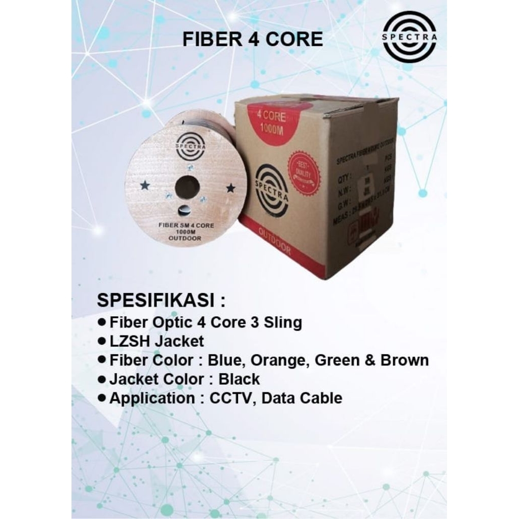 Kabel FO Fiber optik 4 Core SPECTRA DROPWIRE 3 Sling