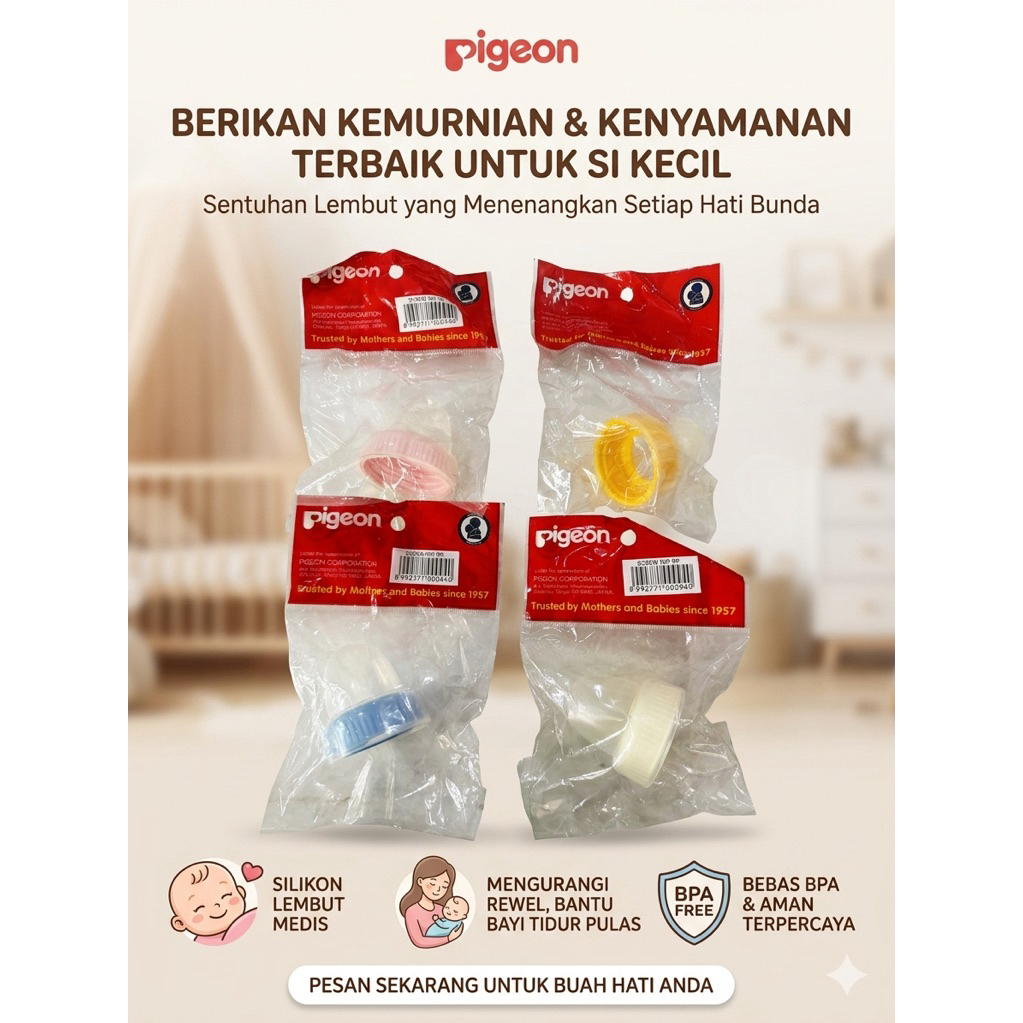 Tutup botol Pigeon dan screw ring botol pigeon