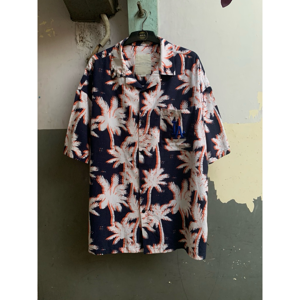 kemeja pria MLB lengan pendek preloved size 2XL