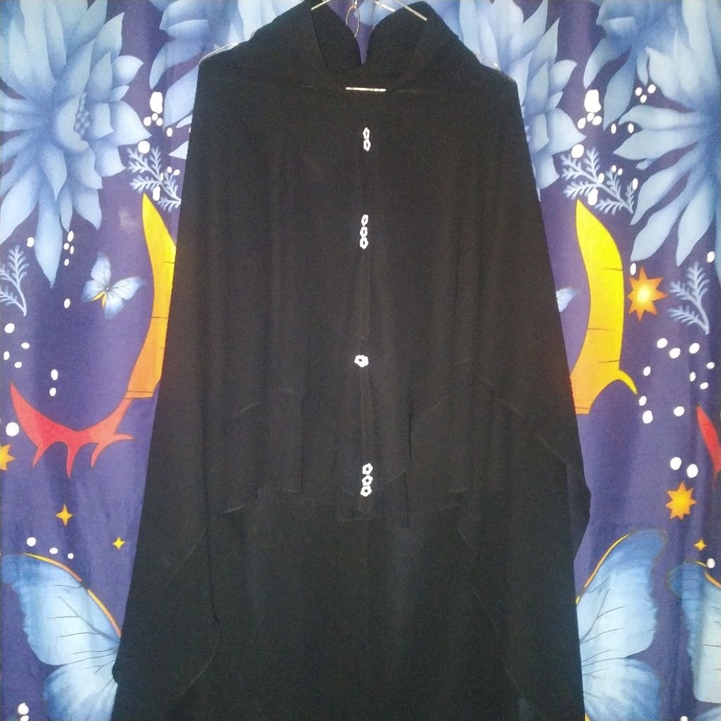 [SECOND] Hijab Instan Ceruty Hitam 2 Layer Ber-pet