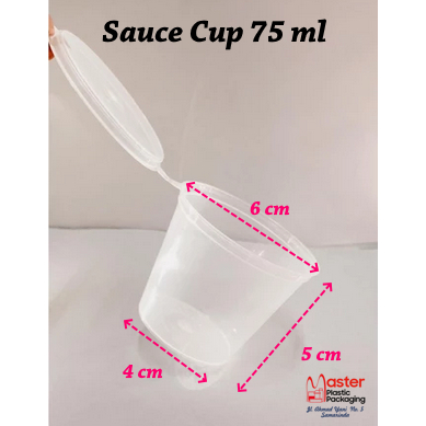 Sauce Cup 75 ml Suapi / Cup Saos / Tempat Saus - 50 Pcs
