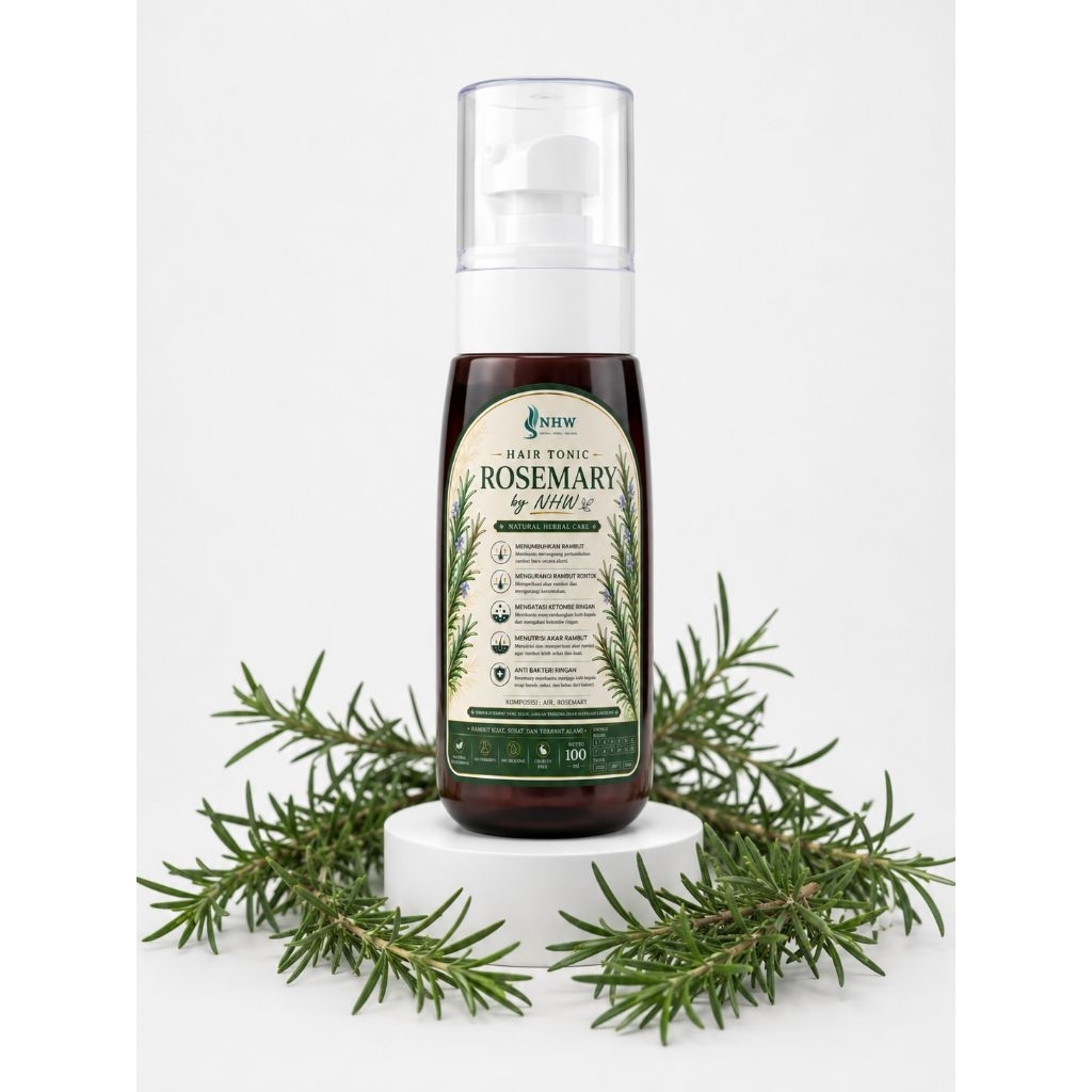 HAIR TONIC ROSEMARY - 100 ML, penumbuh rambut tanpa dibilas, hair tonic rosemary, hair tonik rosemar