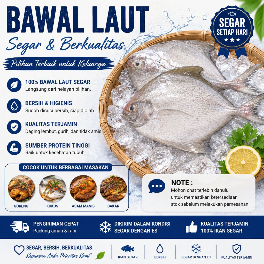 Bawal Laut Segar Fresh Berkualitas