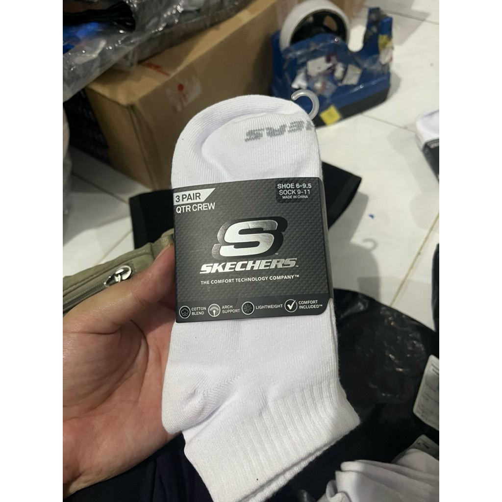 SOCKS SKECHERS 3 PAIRS full white