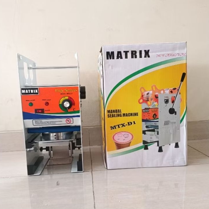 Cup Sealer MATRIX D1 Ukuran 14-22 Oz / Mesin Pres Plastik Minuman Boba Es teh Jumbo