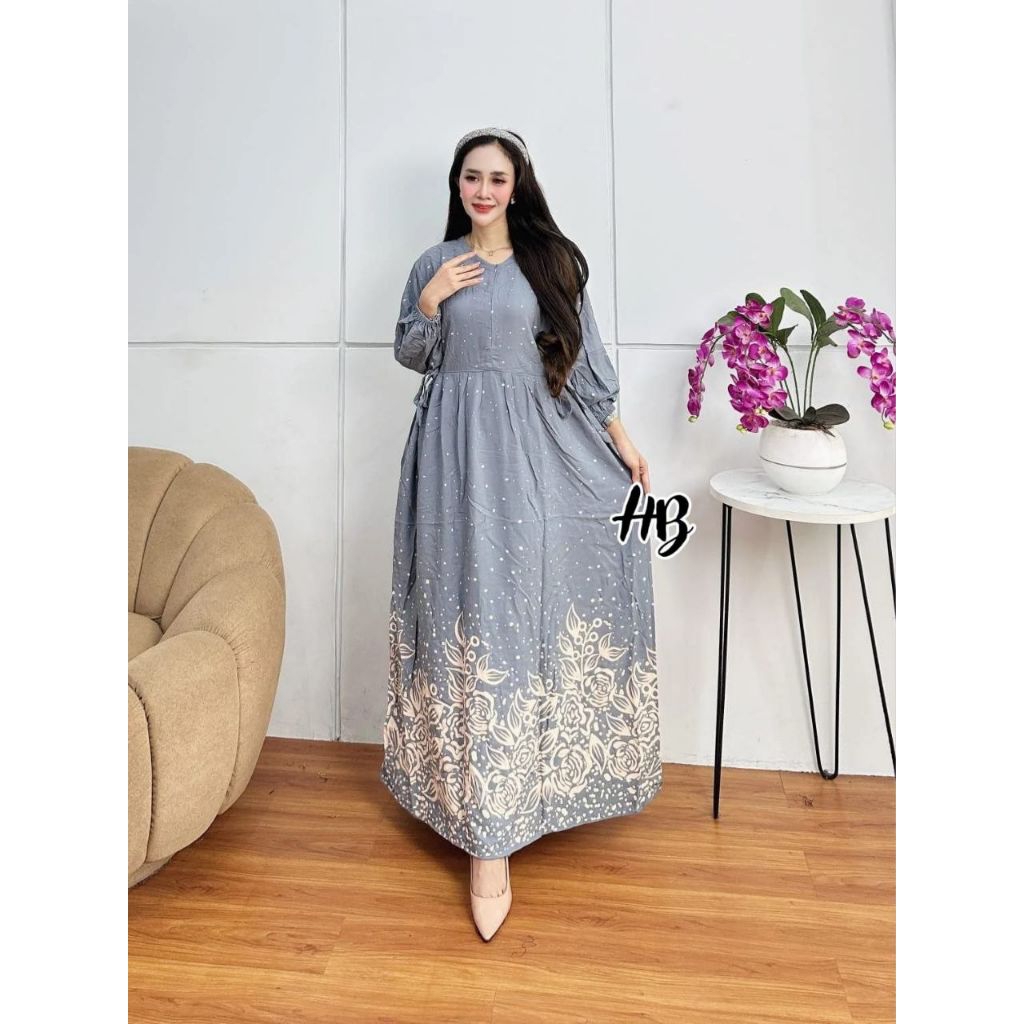 GAMIS CHIBI JUMBO MOTIF BUNGA MAWAR - GAMIS TERBARU