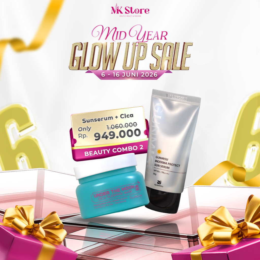 [PROMO 6.6] Bundling Gunmisu Sun Serum SPF50 & Cica Sleeping Mask - Paket Calming & Protect