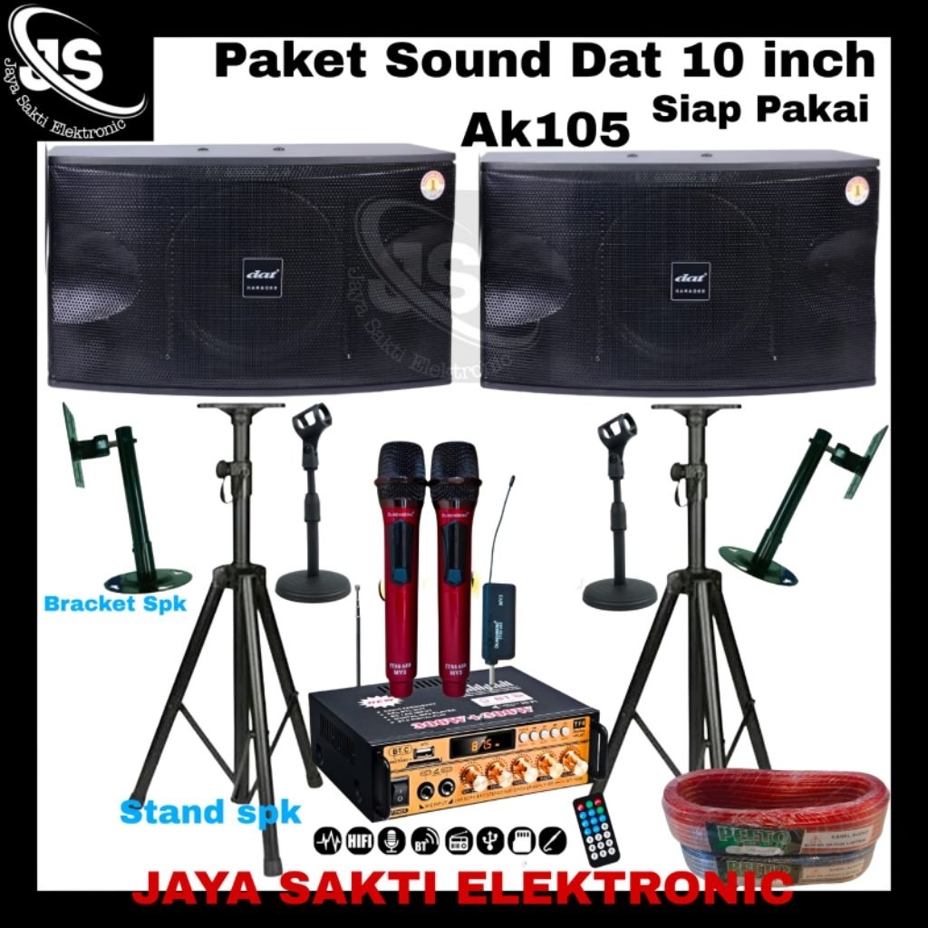 Paket Sound Pasif Dat Ak105 Original Garansi Resmi Ak 105 10inch Siap Pakai
