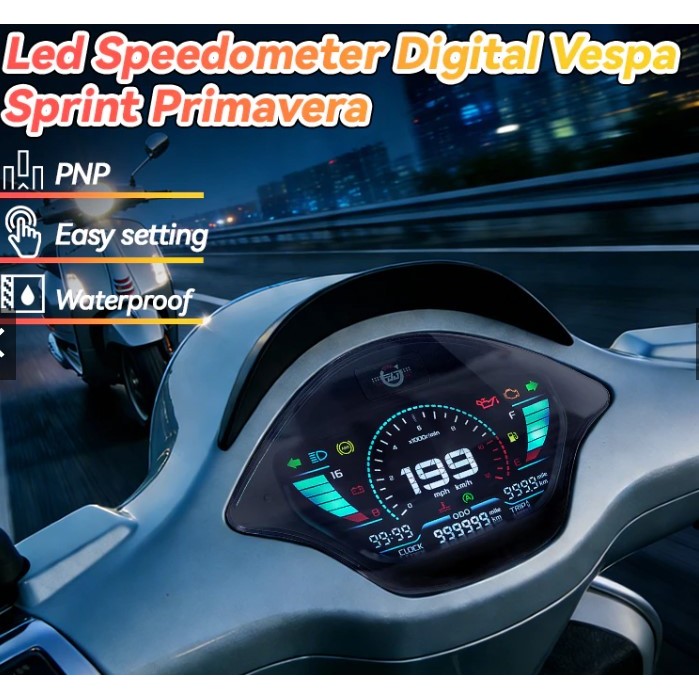 TROPI Gauge Digital Speedometer Speedo Vespa Sprint Primavera 150 3v iget abs 2015-2023
