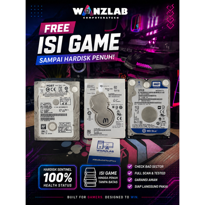 Hardisk 2.5 inch FREE GAMES FULL PC & Laptop 250GB, 320GB, 500GB, 1TB, 2TB, 4TB - Seagate, WD, TOSHI