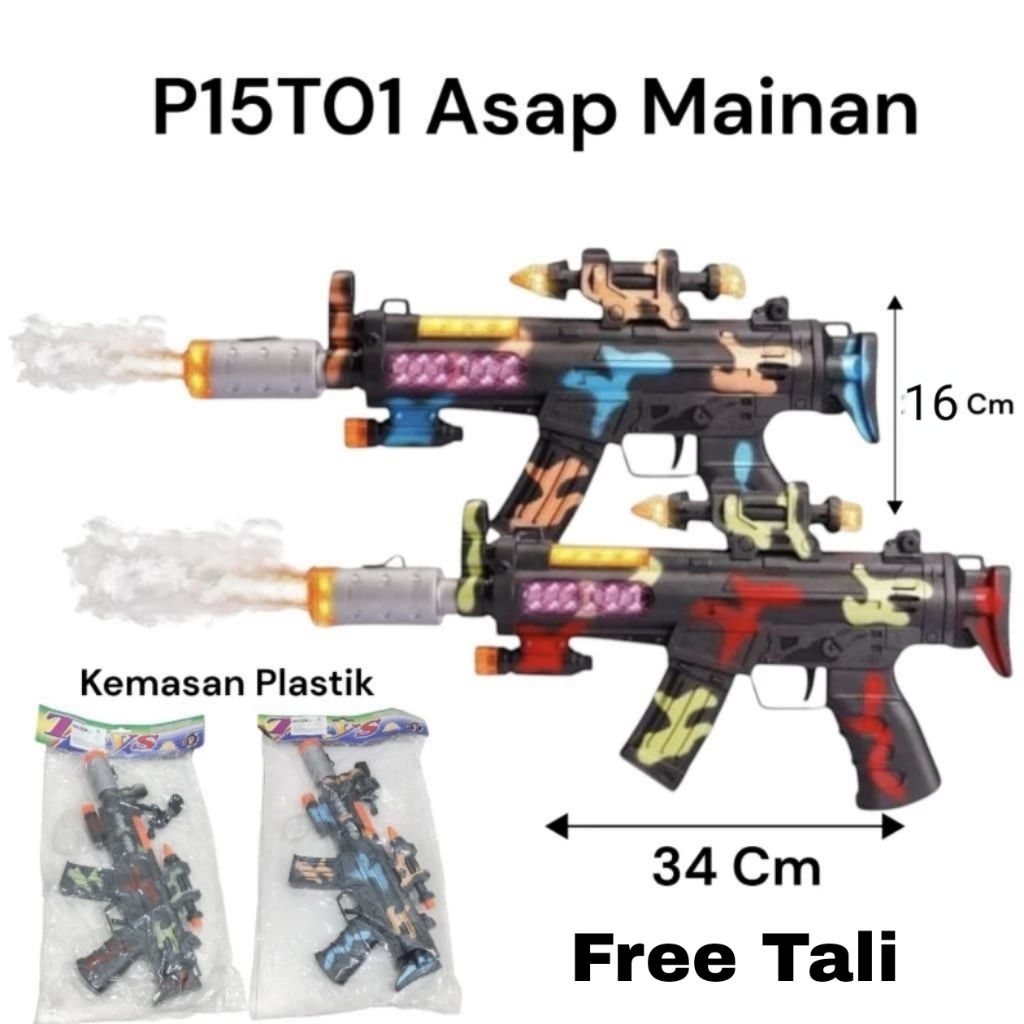 1201 Mainan Pistol / Mainan Pistol Berbunyi Dan Berdorong Ada Asapnya / Mainan Pistol Berbunyi dan B