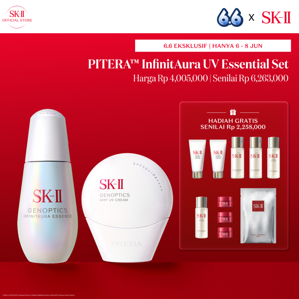 [Hanya 6-8 Jun] SK-II PITERA™ InfinitAura UV Essential Set + Hadiah gratis senilai Rp 2,258,000