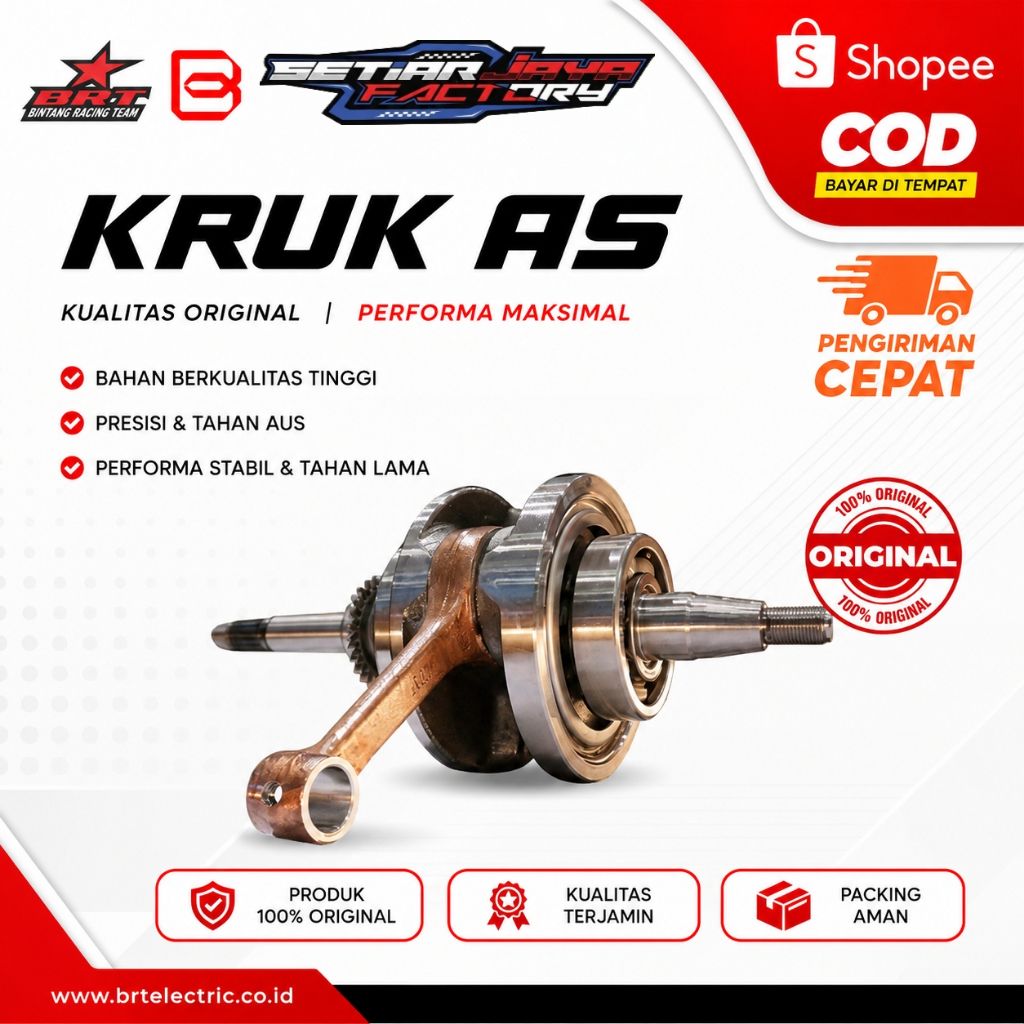 KRUK AS BRT SUPER CRANK SHAFT KLX JUPITER Z CRF 150 MXKING TIGER AEROX NMAX PCX VARIO 150 BONUS BEAR