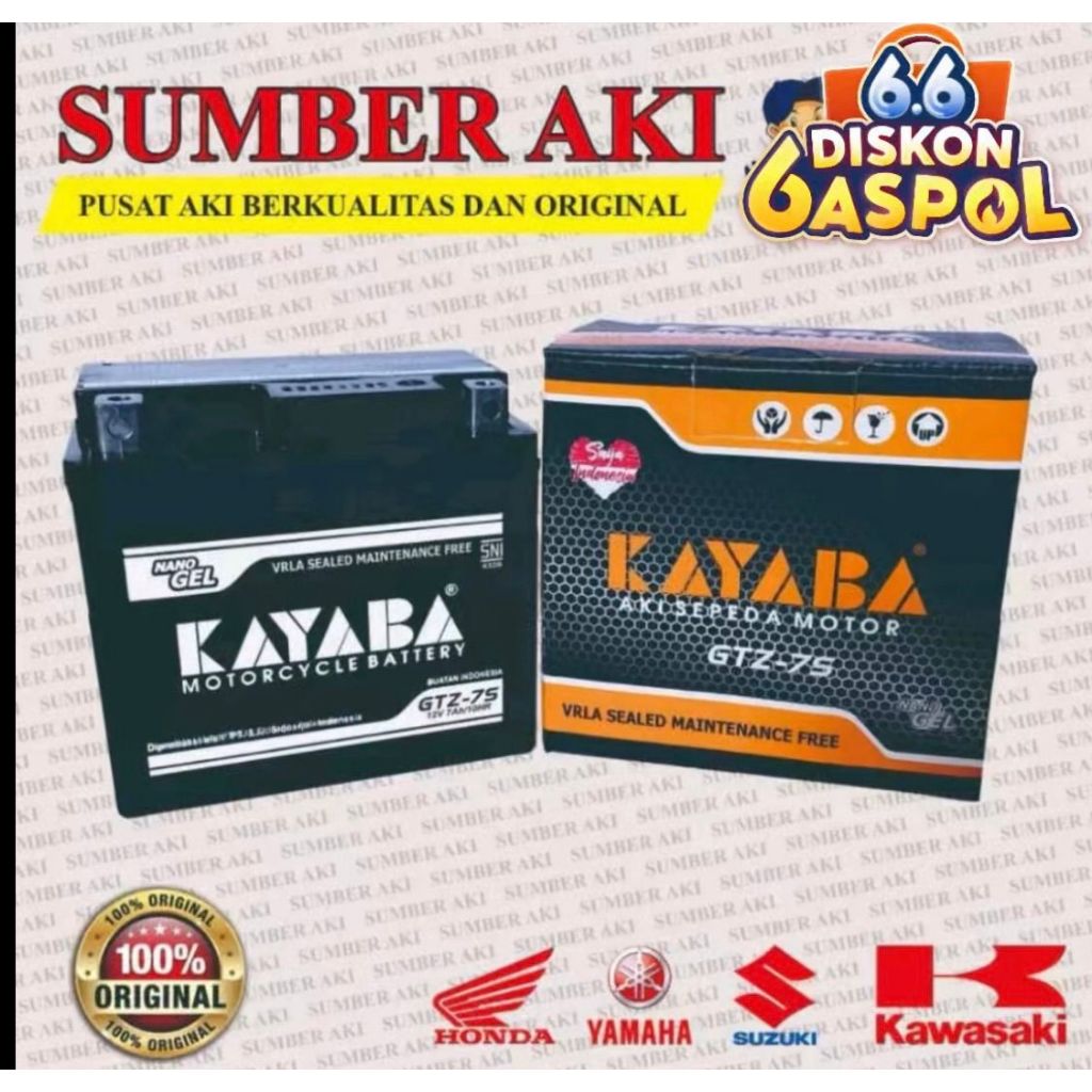 Aki KAYABA GTZ7S Aki Kering - Free Bubble Dus