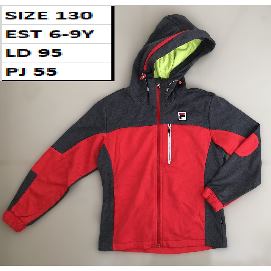 FILA - Jaket Tracktop Hoodie Tebal Anak Premium Second Preloved
