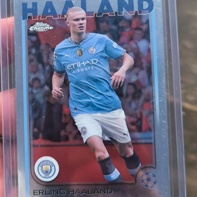 kartu haaland manchester city topps chrome