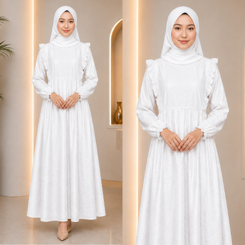 READY JUMBO  XXL BY RAHMABUSANA ZURRA MAXY GAMIS TILE POLKADOT GAMIS BROKAT KONDANGAN REMAJA GAMIS F