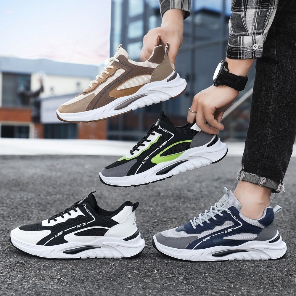 EVR Taeyong Sepatu Sneakers Pria Casual Sepatu Sport Hitam LV0449