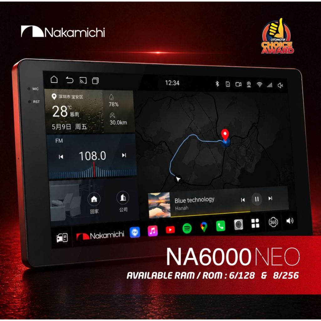 Nakamichi Headunit Android Support DVR Android 360 NA-6000 NEO