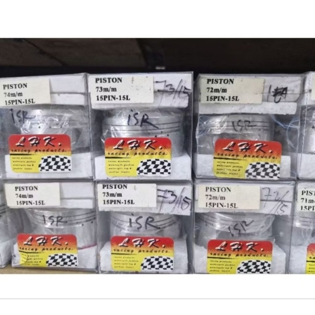 Piston LHK 71 72 pen pin 15 mm original LHK plus ring seher komplit original racing