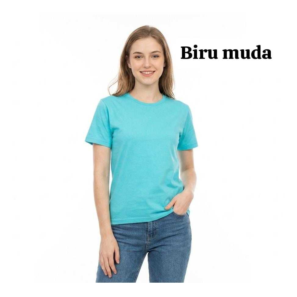 Kaos Polos Oversize wanita BIRU MUDA - Kaos polos wanita BIRU MUDA lengan pendek - Kaos Oblong Biru 