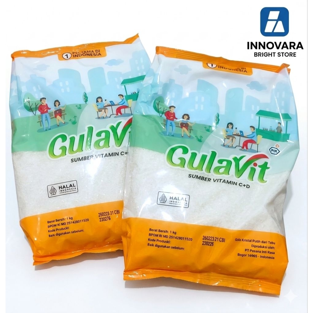 ORIGINAL GULA PASIR GULAVIT 250gr/1Kg INNOVARA BRIGHT STORE