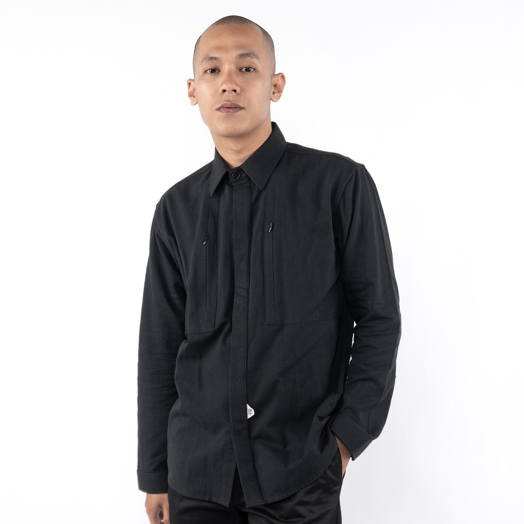 SOLADE Clandestine MATERNAL DISASTER KEMEJA PANJANG HITAM BLACK LONG SLEEVE BUTTON UPS SHIRT ORIGINA