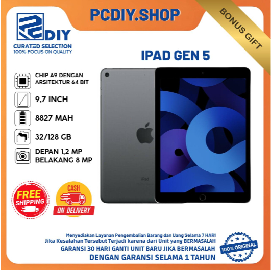 [Bekas] Apple iPad 5 PROMOTERMURAH Dukungan cod. 7 hari  pengembalian tanpa alasan dan pengembalian 