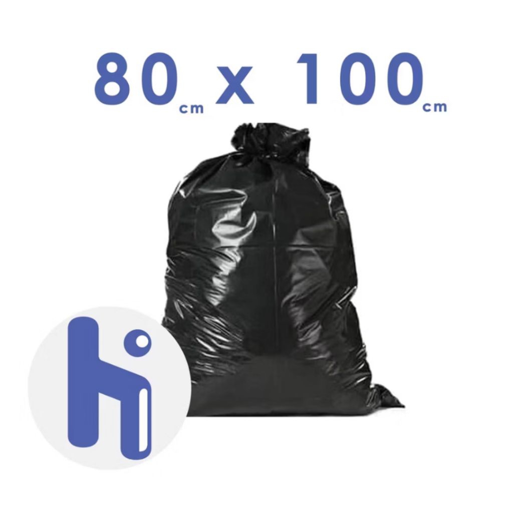 Kantong Sampah Plastik Trash Bag 80x100 cm Hitam / HIPlast Trash Bag 80 x 100 cm