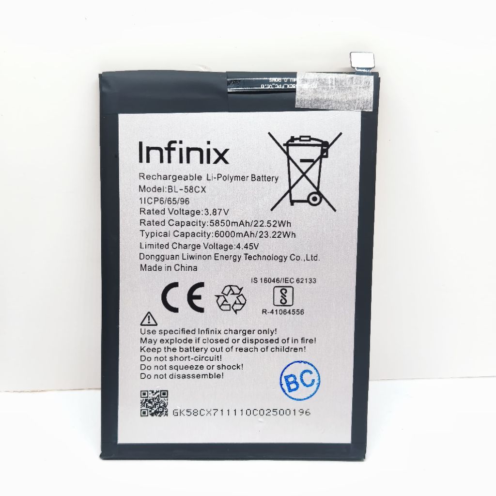 BATERAI BATRE INFINIX HOT 10I BL-58CX 6000mah ORIGINAL