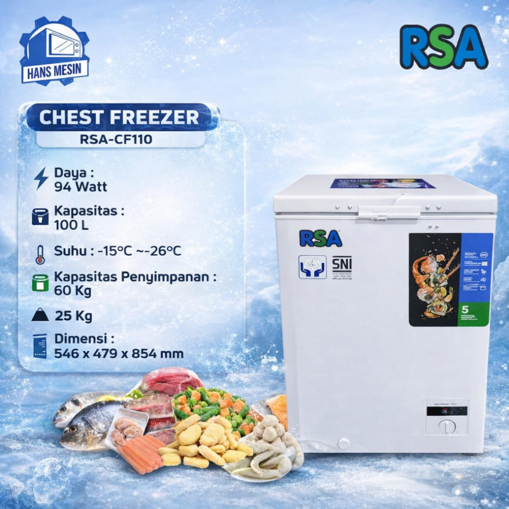 RSA CHEST FREEZER CF-110 / CF 110 / CF110 / 100 LITER - STANDART