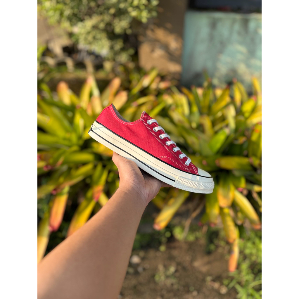 converse 70s egret enamel red low
