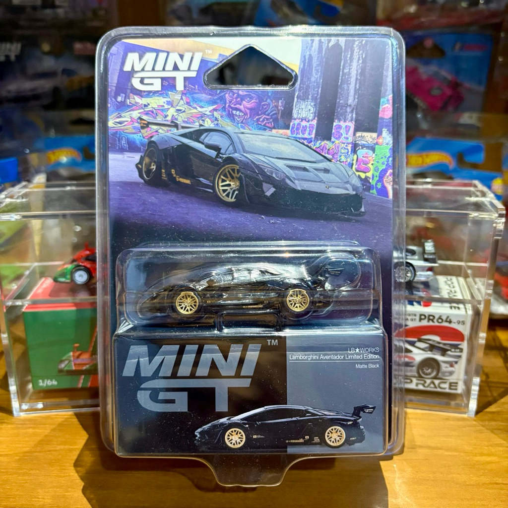 Mini GT Blister LB Works LBWK Lamborghini Aventador Limited Edition Matte Black 1087 Hitam Doff