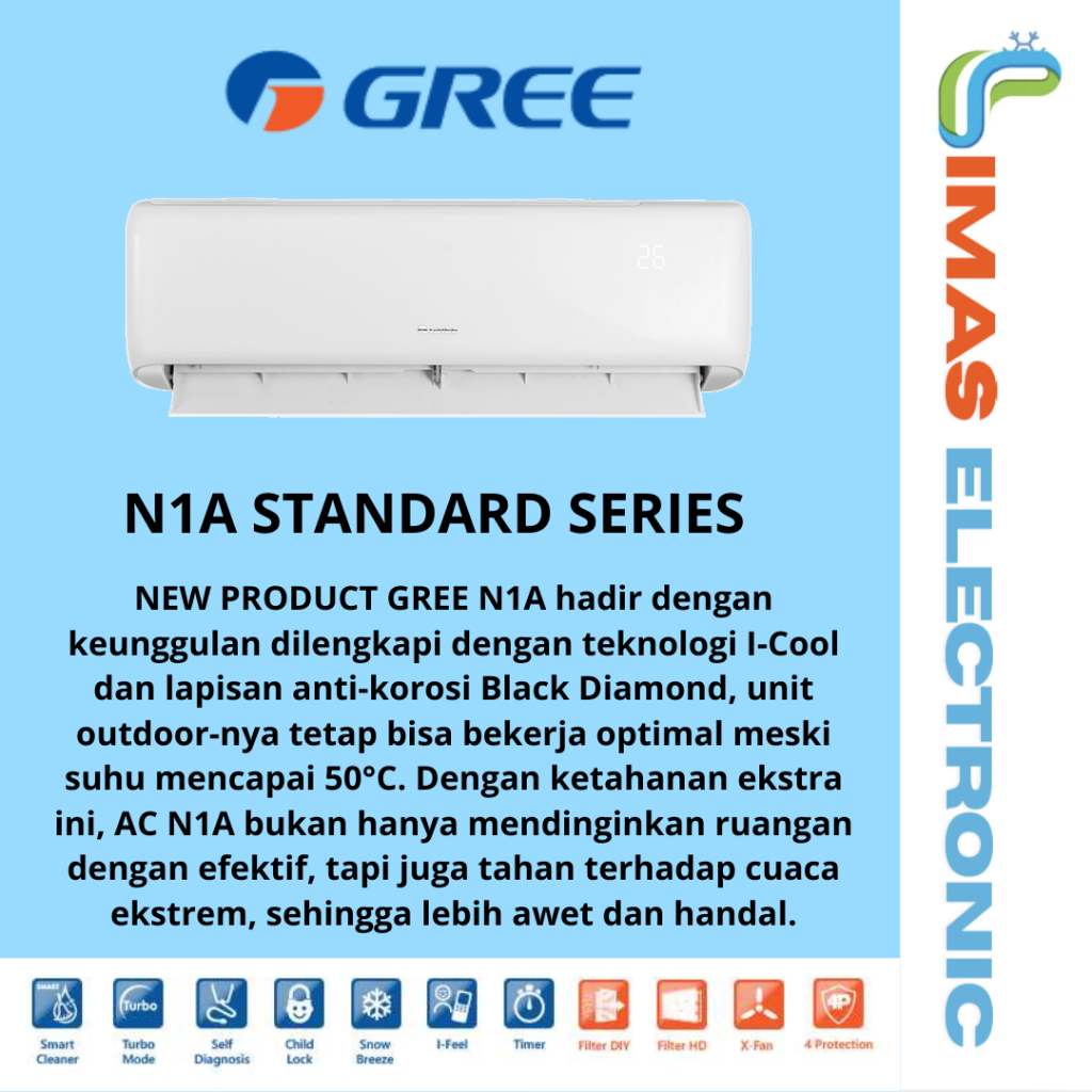 AC Gree Standard 1/2 PK Gwc-05N1 garansi free kirim  Bekasi karawang tangerang jakarta  sekitar