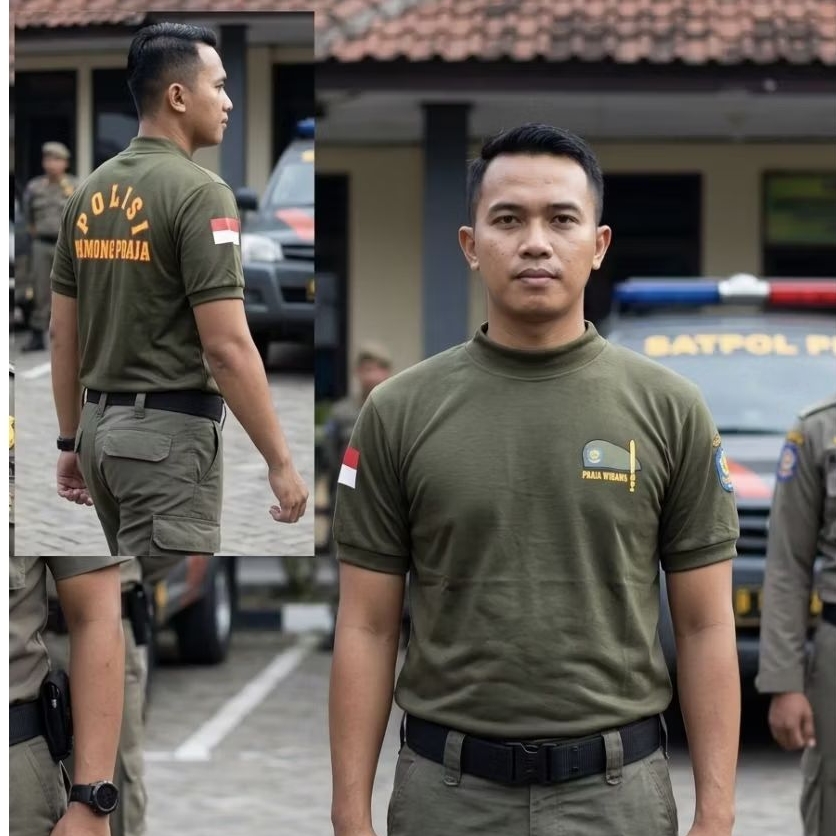 Kaos Satpol pp Kerah Panjang/Tinggal Pol pp
