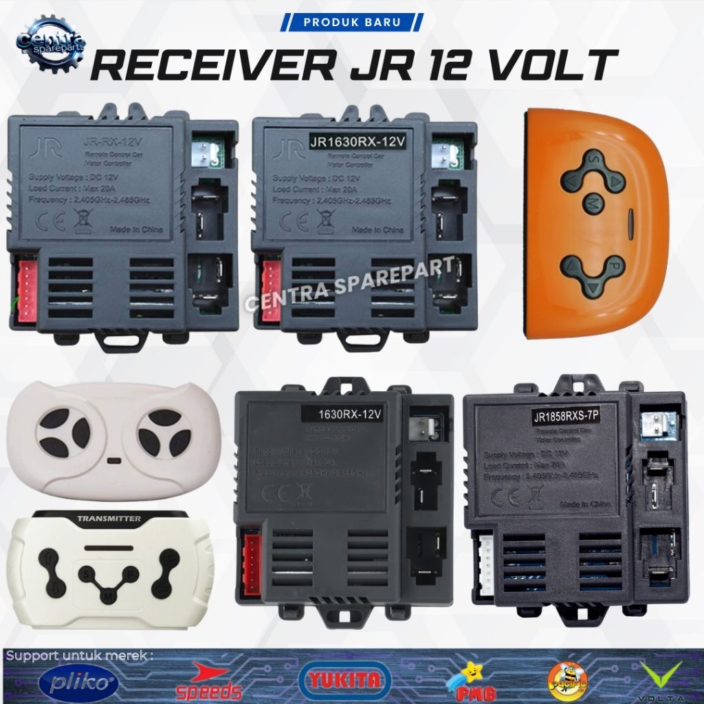 Receiver Mobil Mainan Aki JR 12V 1630RX — Motor Controller 2.4GHz Pliko Speeds Yukita